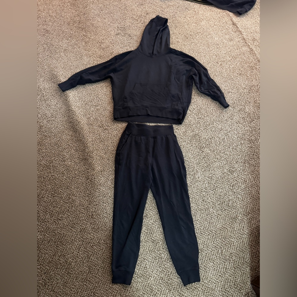 Lululemon Black speckled Hoodie and Jogger Set